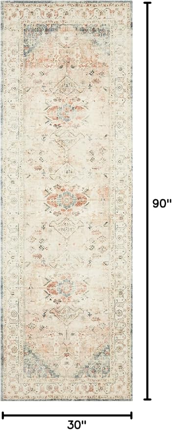 Loloi II Rosette Clay/Ivory 2'-6" x 7'-6" Runner Rug