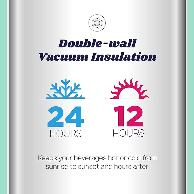 Revelist Sports Water Bottle - 32 Oz, 3 Lids (Straw Lid, Spout & Screw Top) with Boot, Vacuum Insulated Stainless Steel, Double Walled, Reusable Water Flask, Metal Canteen - Cool Mint Green