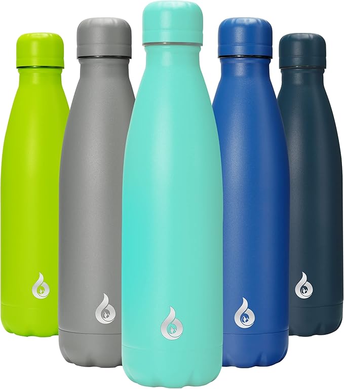 BJPKPK Stainless Steel Water Bottles 17oz Insulated Water Bottle Dishwasher Safe Sports Water Bottles for Travel-Turquoise