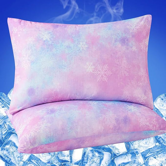 Cooling Pillow Cases for Hot Sleepers - Double Side Arc-Chill Q-Max>0.5 Cooling Fiber Cool Pillow Cases 2 Pack - Breathable Soft Cold Pillow Cases with Hidden Zipper (20" x 30")