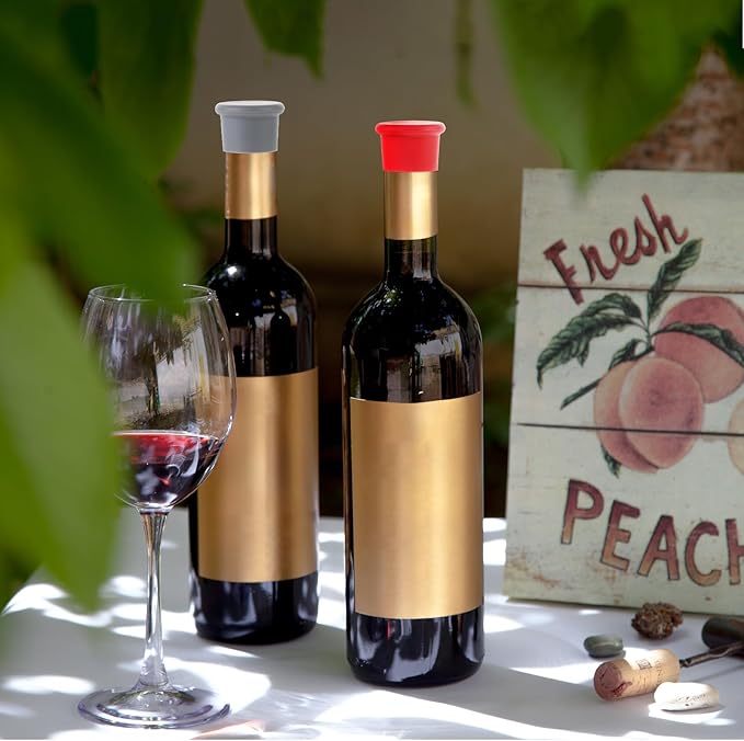 6 Pcs Wine Stoppers Reusable Silicone Glass Bottle Covers Champagne Saver Corks Leak Proof Sealing Bear Lids Tight Seal Unbreakable Wine Cap for Keep Beverage Fresh Sealed