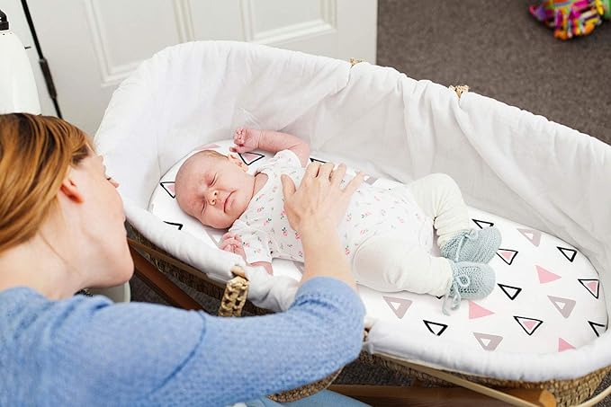 GRSSDER Stretchy Ultra Soft Fitted Bassinet Sheet Set 2 Pack, Universal Fit for Bassinets Baby Cradle Moses Basket Oval Rectangle Pad/Mattress, Dream Unicorn Bassinet Sheets for Babys and Girls