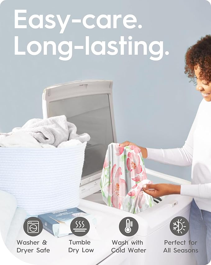 Baby Crib Sheets Girl, TotBasic Premium Soft Crib Mattress Sheet, Ultra Breathable Floral Crib Sheet Fitted, Super Stretchy Jersey Cotton Crib 28" x52‘’x9'' Extra Deep Pocket