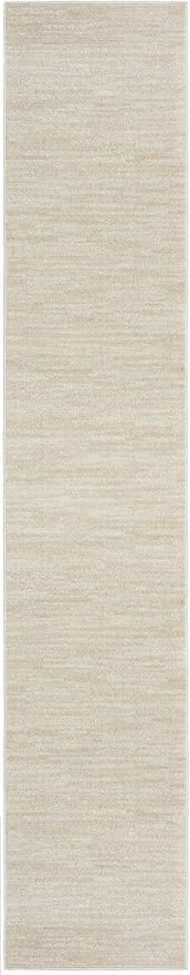 Nourison Essentials Indoor/Outdoor Ivory Beige 2'2" x 14 Area Rug, Easy Cleaning, Non Shedding, Bed Room, Living Room, Dining Room, Backyard, Deck, Patio (2x14)