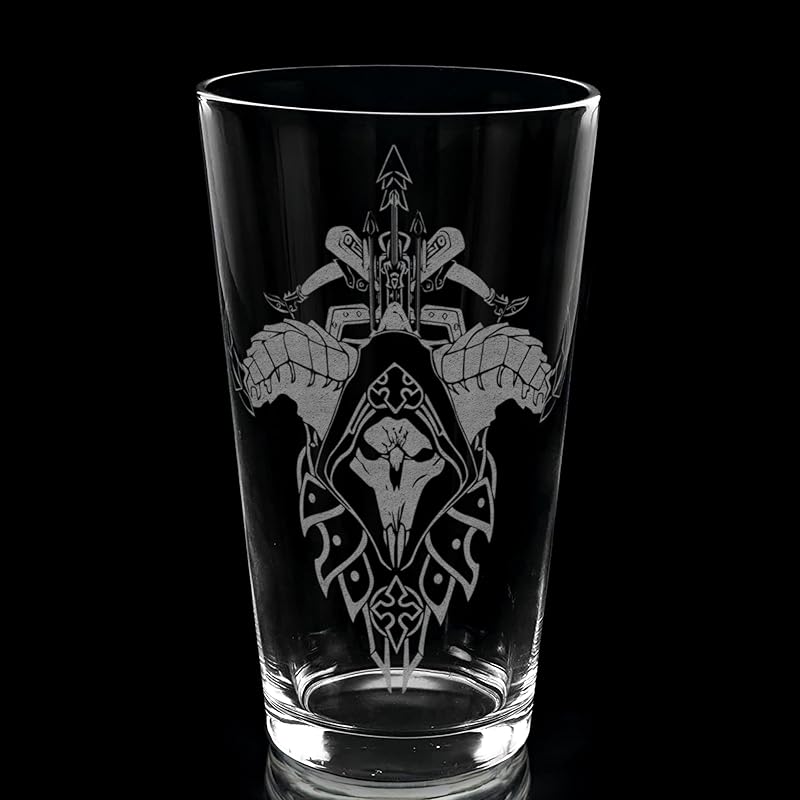 DEMON HUNTER WARCRAFT EMBLEM Engraved Pint Glass | Inspired by Warcraft | Great Gamer Gift Idea