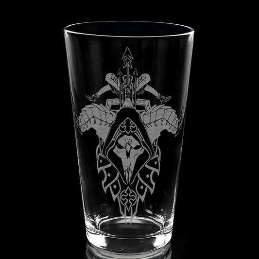 DEMON HUNTER WARCRAFT EMBLEM Engraved Pint Glass | Inspired by Warcraft | Great Gamer Gift Idea