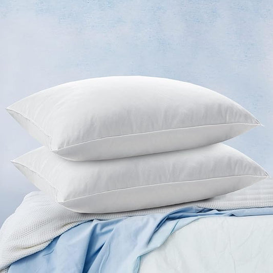 puredown® Soft Bed Pillows for Sleeping, Goose Feather Down Pillows Hotel Collection King Size of 2, Twill Diamond Pattern Embossing Pillows for Back Stomach Side Sleepers (20 x 36, 2 Pack)