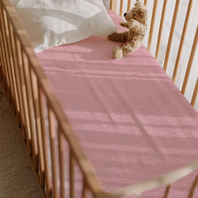 Baby Muslin Crib Sheets - Toddler Cotton Fitted Crib Sheets Neutral for Boys and Girls 2Pack