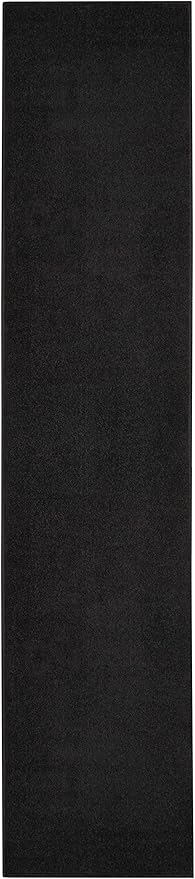 Nourison Essentials Indoor/Outdoor Black 2'2" x 16 Area Rug, Easy Cleaning, Non Shedding, Bed Room, Living Room, Dining Room, Backyard, Deck, Patio (2x16)