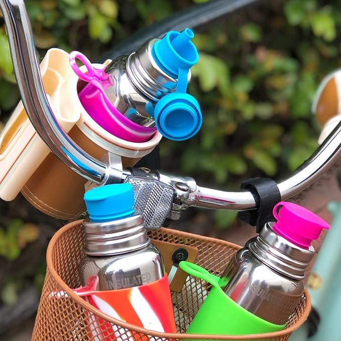 Pura Sport Big Mouth Silicone Sport Top Lid - Plastic-Free, Spill-Leak Proof, Medical-Grade, Fits All Bottle - Pink