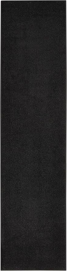Nourison Essentials Indoor/Outdoor Black 2'2" x 12' Area Rug, Easy Cleaning, Non Shedding, Bed Room, Living Room, Dining Room, Backyard, Deck, Patio (2x12)