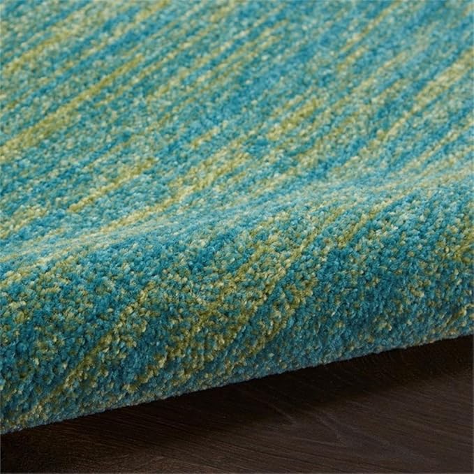 Nourison Essentials Blue Green 2'2" x 16' Area Rug Easy Clean, Non Shedding, Bed Room, Living Room, Dining Room, Kitchen (16' Runner)
