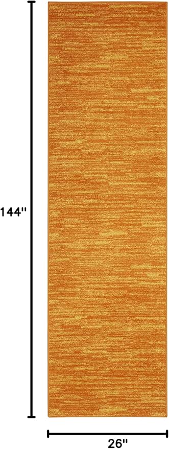 Nourison Essentials Indoor/Outdoor Sunburst 2'2" x 12' Area Rug, Easy Cleaning, Non Shedding, Bed Room, Living Room, Dining Room, Backyard, Deck, Patio (2x12)