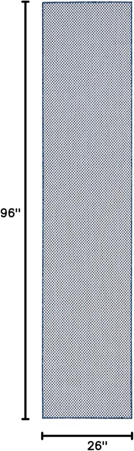 Nourison Courtyard Indoor/Outdoor Ivory Blue 2'2" x 8' Area Rug, Easy Cleaning, Non Shedding, Bed Room, Living Room, Dining Room, Backyard, Deck, Patio (2x8)