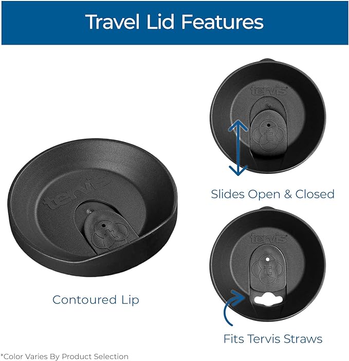 Tervis Travel Lid Made in USA Double Walled Insulated Tumbler Travel Cup Keeps Drinks Cold & Hot, Fits 24oz Tumblers & 16oz Mugs, Brown