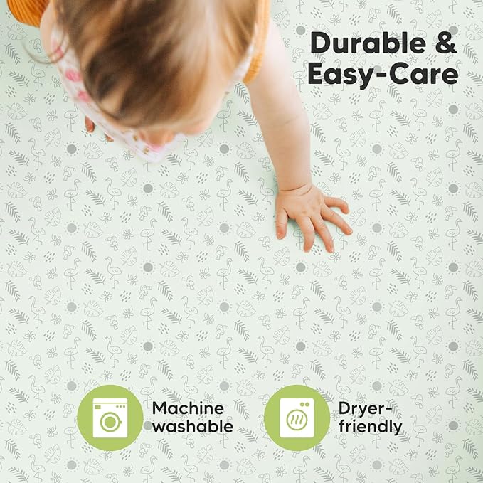 Pack and Play Sheets Fitted, 2-Pack Mini Crib Sheets - Pack N Play Sheets, Organic Fitted Crib Sheet for Pack and Play Mattress, Playard Baby Crib Sheets, Crib Sheets Neutral for Boys (Tropic Oasis)