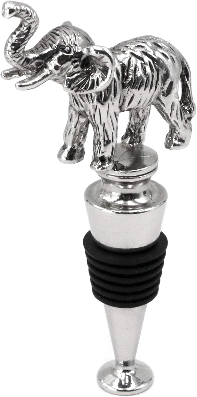 Homestia 2PCS Elephant Wine Stopper with Palm Tree Beer Bottle Opener Set, Wine Topper Seal Corks Silicone Wine Stopper, Reusable Cork Stoppers Bottle Toppers, Corks Stoppers