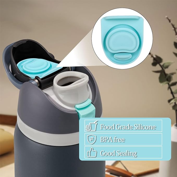 4Pcs Replacement Stopper Compatible with Owala FreeSip 19/24/32/40oz, Silicone Bottle Top Lid Stopper for Owala Free Sip 24 Oz, Replacement Parts for Owala Water Bottle,Blue