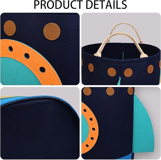 Laundry Hamper Large Rocket kids laundry basket with Carry Handle. Ideal for Toy Storage, Kids Laundry Hamper, Boys Hamper, Baby Laundry basket,Girls hampers for bedroom,Decor