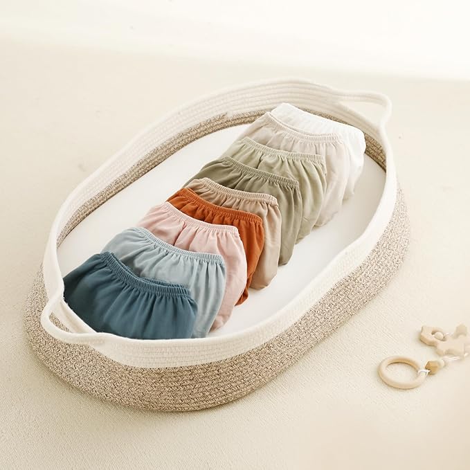 GRSSDER Stretchy Ultra Soft Fitted Bassinet Sheet 2 Pack, Universal Fit for Bassinets Baby Cradle Moses Basket Oval Rectangle Mattress Safe and Snug, Jersey Bassinet Sheets for Girls, Blue/Navy