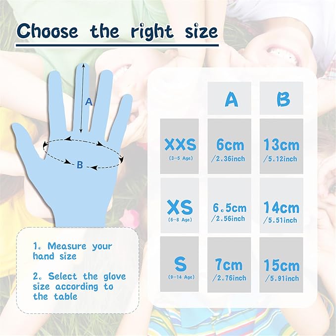 Schwer 2 Pairs MINI-KIDDO Kids Gardening Gloves MN1917, ANSI A6 Cut Resistant Kids Work Gloves, Kids Fishing Gloves, Food Grade Kids Gloves for Gardening, Wood Carving, Kitchen and DIY (XS, 6–8 Years)