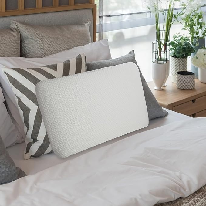 Slim 3.2" Stomach Sleeping Memory Foam Pillow-Thin, Flat, Soft Yet Supportative for Belly, Back& Stomach Sleepers