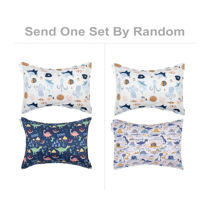 ALVABABY Toddler Pillowcases, Fits 14x20 in Kids Pillow, 2 Pack Organic Cotton Baby Pillow Cover Envelope Kids Pillowcases for Boys Girls 2Pillowcases-14x19 Inch (Pack of 2)
