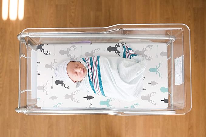 Stretch Ultra Soft Fitted Bassinet Sheet Set 2 Pack, Universal Cradle Sheet Set for Rectangle, Oval, or Hourglass Bassinet Pad/Mattress, Grey Bear Bassinet Sheets for Girls and Boys