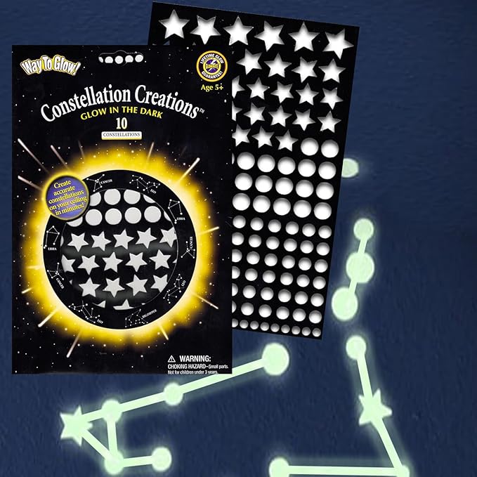 Glow in The Dark Constellation Stickers Bundle for Kids - Set of 150 Pieces Glow in The Dark Star Stickers for Nurseries & More | Room Decoration for Kids