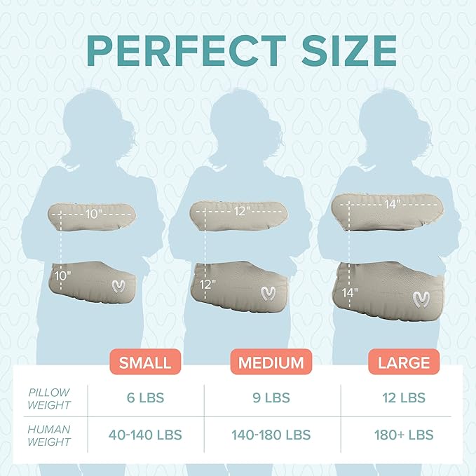 Calmier - 6 lb Sensory Weighted Pillow - Glass Bead Filled Hug Pillow - Ultra Plush Cozy Weighted Pillows for Adults and Kids - Child Sensory Pillow - Weighted Lap Pad (Tan - Fleece, 6 LBS)