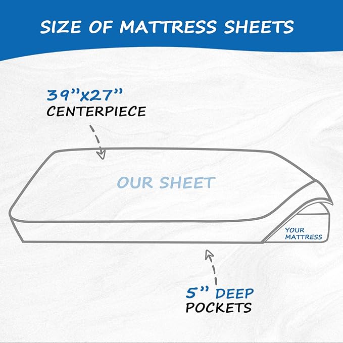 Pack n Play Sheets 2 Pack (27"x 39"x 5"), Mini Crib Sheets Set for Baby Girls Boys, Portable Playard Sheets, Ultra Soft Microfiber Pack n Play Mattress Cover Sheet, Rainbow