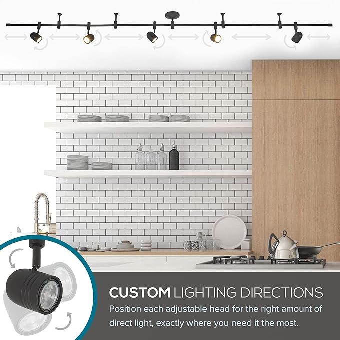 Catalina Lighting 96" Track Ceiling Light, Oil Rubbed Bronze, Transitional 5-Light LED Flex Track, Bulb Included, for Kitchen, Living Room, Home Lighting