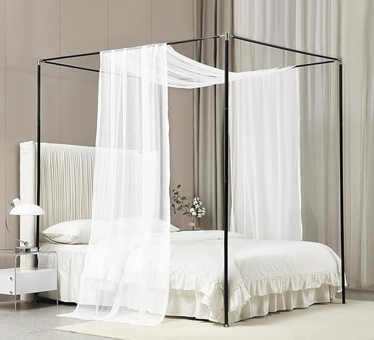 Akiky Canopy Bed Curtains White Bed Canopy Drapes Sheer Curtain Bed Scarf 1 Curtains Panel for Twin Size Bed décor