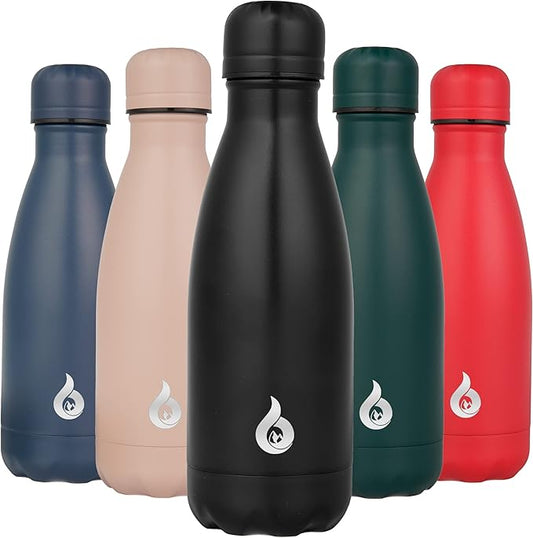 BJPKPK 12oz Insulated Water Bottle Stainless Steel Water Bottles Keep Cold And Hot,Black