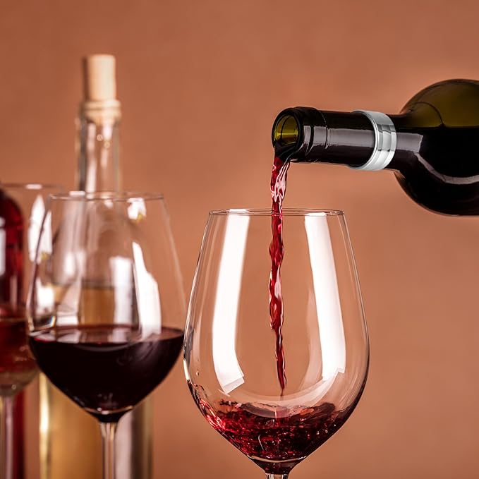 uxcell 4Ps Wine Bottle Collars, Stainless Steel Wine Drip Rings with Velvet Felt, Leak- Proof Anti- Overflow Ring Wine Drip Catcher for Kitchen and Bar