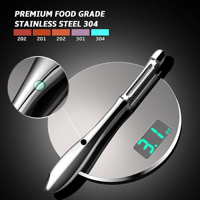 Premium Potato Peeler Stainless Steel, Vegetable Peeler for Kitchen, Ultra Sharp Blade, I Peeler, Ergonomic Non-Slip Handle Veggie Peelers for Kitchen, Fruit Peeler, Cucumber - 5 Years of Warranty