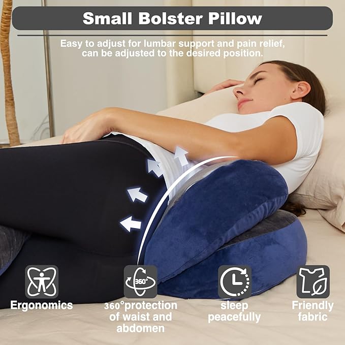 Pregnancy Pillow for Sleeping, Maternity Pillow, Velvet Cover Maternity Pillow Support for Back, Legs, Belly, HIPS Grey Large