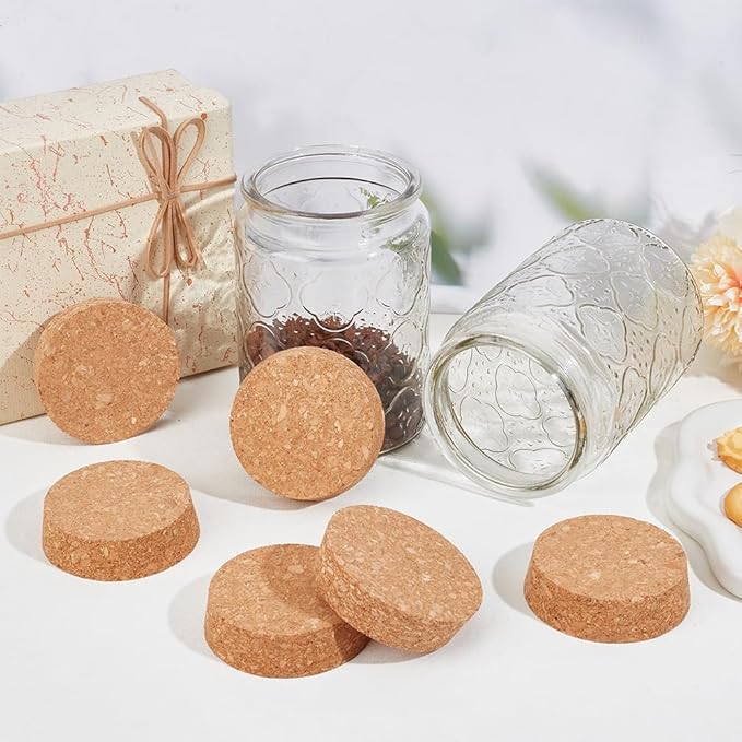 OLYCRAFT 8 Pcs Large Cork Stoppers Tapered Cork Plugs Wood Corks Lids Bottle Lids Cork Stoppers 2.7~2.9 inch Wine Bottle Stoppers Wood Jar Cork for Kitchen Wedding Favor Canning - 2cm Thick