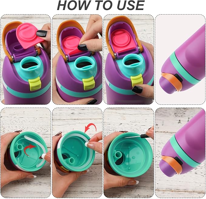 4pcs Bottle Seal Ring & Replacement Stopper for Owala FreeSip 19oz 24oz 32oz 40oz, Silicone O Ring Water Rubber Lid Parts, Cap Mouth Plug Gasket Accessories, BPA-Free (Carmine)