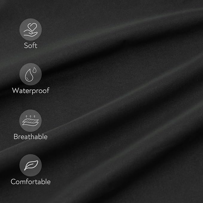 Waterproof Crib Sheets for Boys 2 Pack, Fitted Baby Crib Sheet Neutral 52" x 28" for Standard Crib and Toddler Bed Mattress, Soft and Breathable Kid Toddler Sheets for Boys or Girls, Black