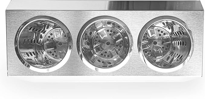 Flatware Organizers Stainless Steel Cylinder Flatware Silverware Utensil Holder Organizer Caddy (3 holes)