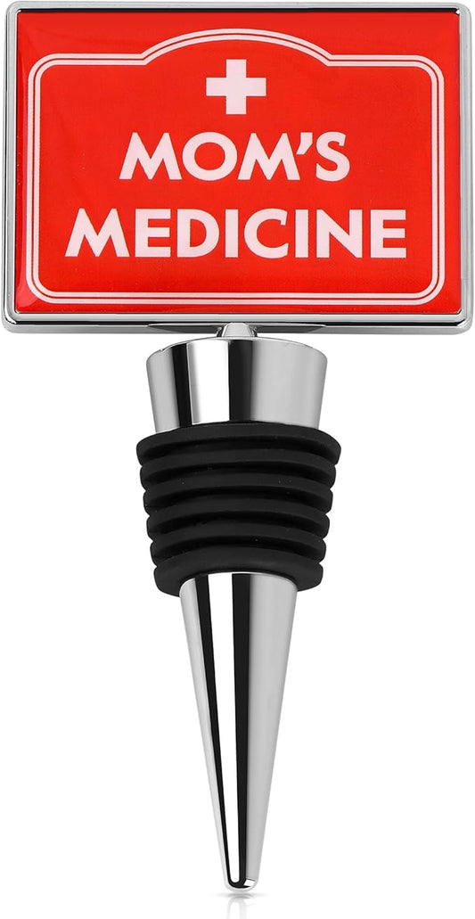 VELENTI Wine Bottle Stopper - Mom's Medicine - Funny Birthday Gifts for Women - Thoughtful Novelty Gifts for Women, Mom, Coworker - Humorous Mother Day Gift from Daughter, Son, Husband