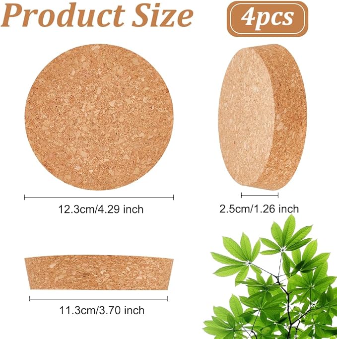 OLYCRAFT 4 Pcs Large Cork Stoppers Tapered Cork Plugs Wood Corks Lids Bottle Lids Cork Stoppers 4.4~4.8 inch Wine Bottle Stoppers Wood Jar Cork for Kitchen Wedding Favor Canning - 2.5cm Thick