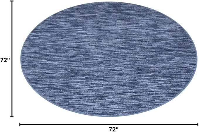 Nourison Essentials 6' x Round Navy Blue Fabric Outdoor Area Rug (6' Round)