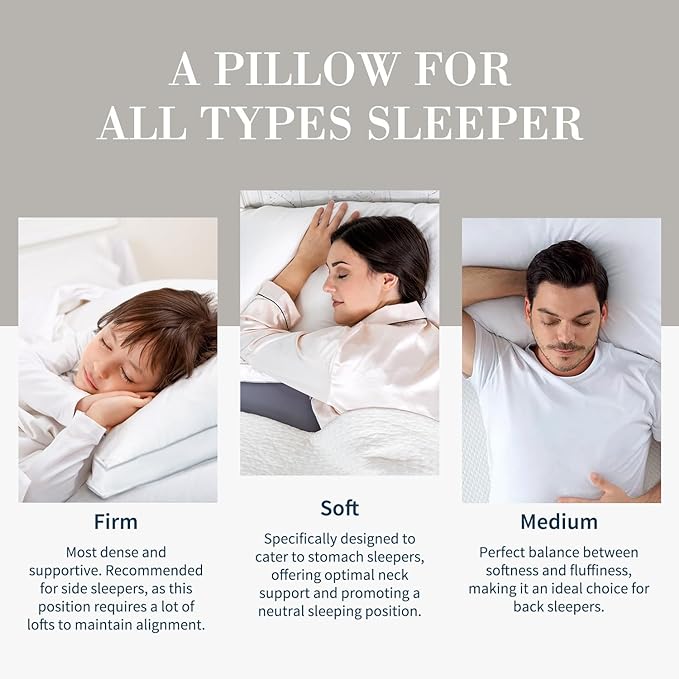 Globon Luxury Feather Down Pillow King Size,Firm Gusseted Bed Pillows for Sleeping, Hotel Collection Fluffy Pillow, 18"X34", Pack of 1