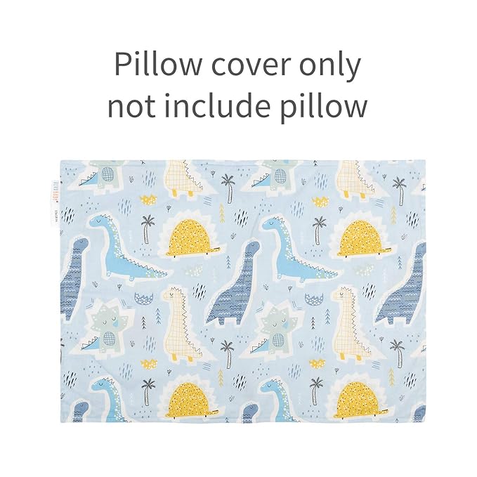 ALVABABY Toddler Pillow Cover Fits 13 x 18,12x 16 Kids Pillow 2 Pack Cotton Sleep Travel Pillowcases with Envelope Baby Children Pillowcase for Boys Girls Sleep and Dream