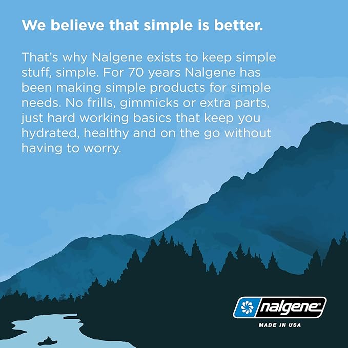 Nalgene Water Bottle - Lightweight Sustain Tritan BPA-Free Shatterproof Bottle for Backpacking, Hiking, Gym, 32 OZ, Wide Mouth, Cornflower Blue