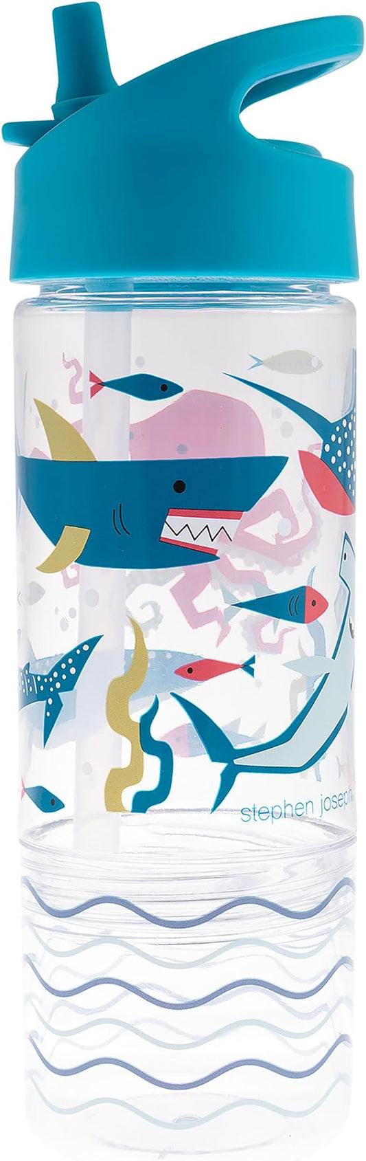 Stephen Joseph, Kids Sip and Snack Water Bottle, 12 oz Tritan BPA Free, Drink and Snack Water Bottle for Girls & Boys, Back to School Water Bottle, Blue Shark