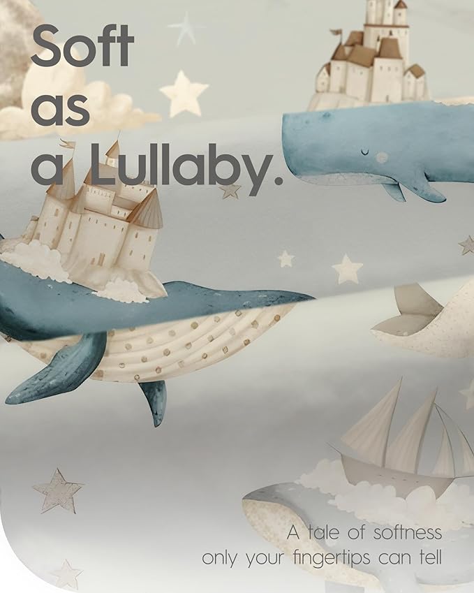 Changing Pad Cover for Girls Boys, TotBasic Premium Soft Boho Changing Table Covers, Stretchy Jersey Changing Table Sheets - Fits All Standard Changing Tables - 2 Pack (Whale Dreams)