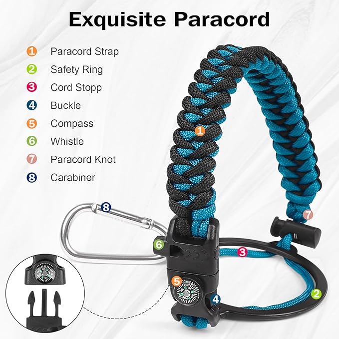 Insulated Water Bottle 64 oz with Straw Lid (3 Lids), Half Gallon Jug Flask, Large Metal Stainless Steel Bottle, 64 oz Double Wall Vacuum Sports Thermo Mug, Cold 48H Hot 24H (Indigo Black)